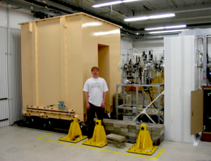 The end-station of the high-energy ion implantation beamline at CAMS.